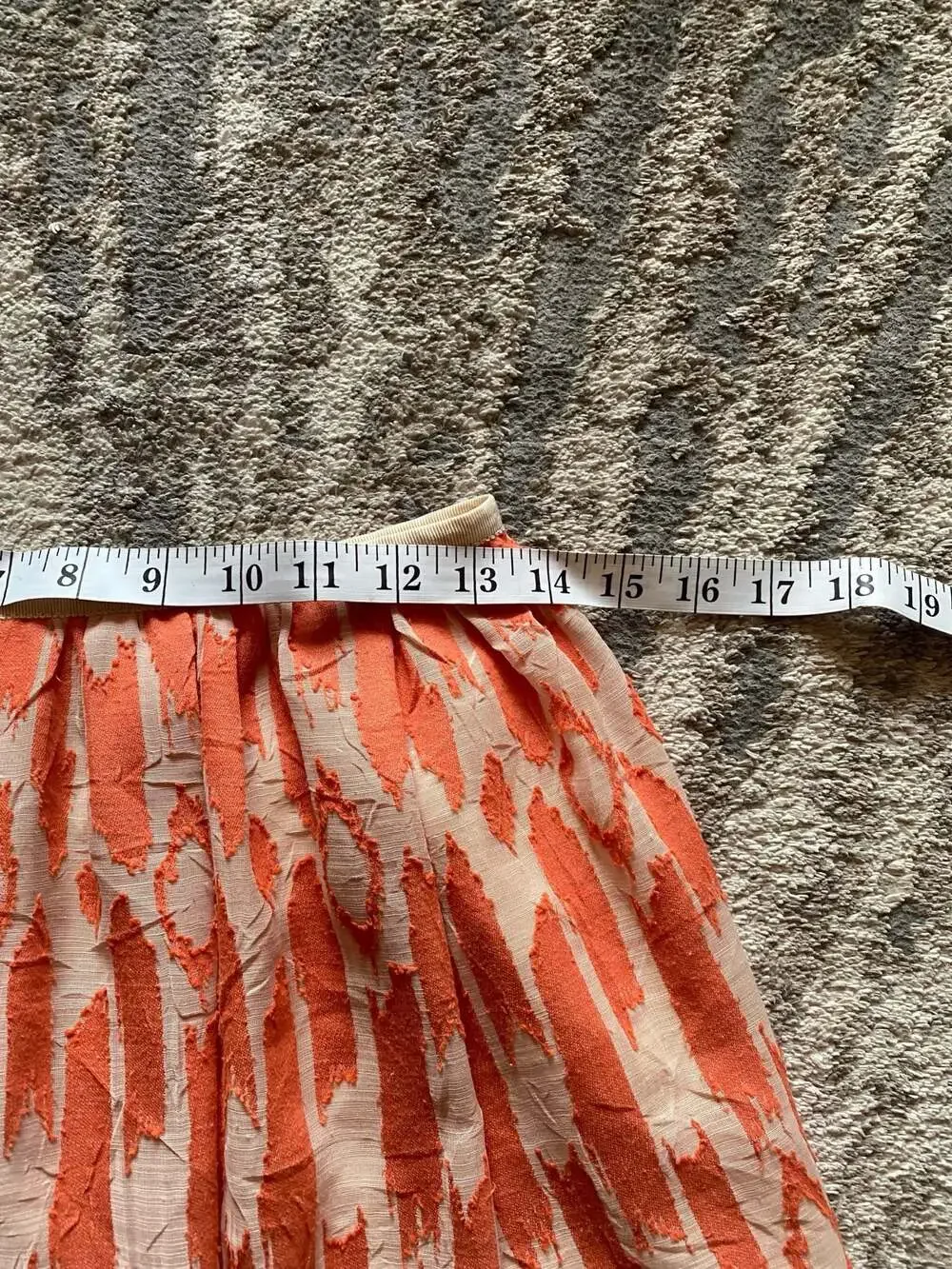 J. Crew Orange & Tan Ikat Mini Skirt, Size 0